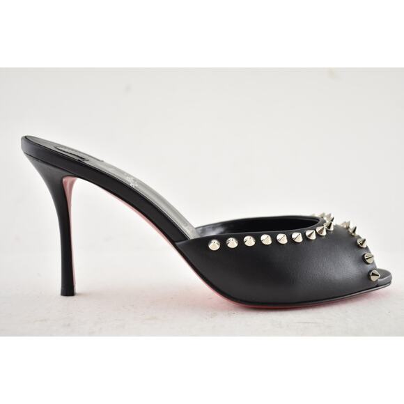 Christian Louboutin Me Dolly Spike 85 Black Backless Sandal Mule Heel Pump 38.5 - Picture 2 of 14